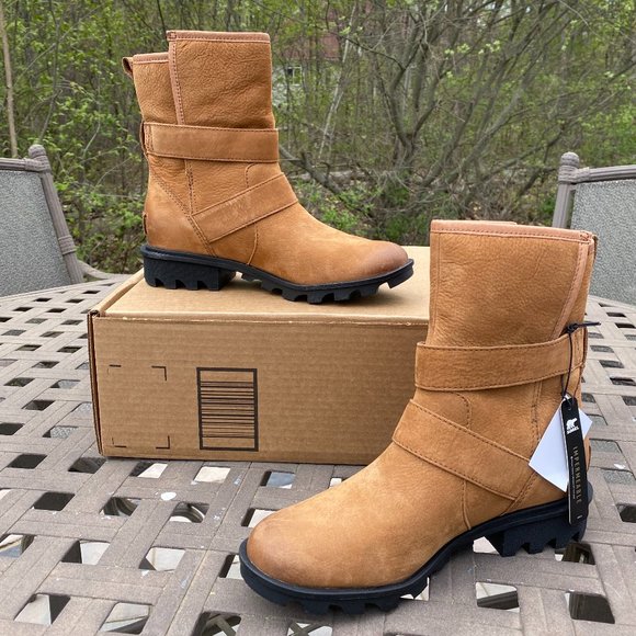 SOREL PHOENIX MOTO COZY US 7.5 Women's Tan Suede Winter Warm Casual Outdoor New - Picture 3 of 12